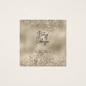 ベージュエレガントグリッター及びフォイル名刺 (正面)