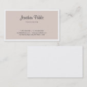 ベージュエレガントシッモダンククリーンプレーンプロフェッショナル 名刺 (正面/裏面)