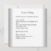 ベージュエレガントシルバーホワイト50th誕生日パーティー 招待状 (裏面)