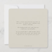 ベージュエレガントスクエア3枚結婚写真フラット サンキューカード (裏面)