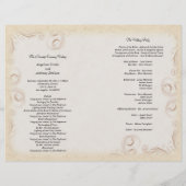 ベージュエレガントスクロールワーク結婚式 プログラム (裏面)