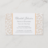 ベージュエレガントスワーズダマスクフェミニンフローラ 名刺 (裏面)