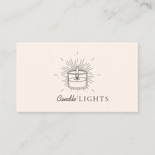 ベージュエレガントソイ手作りキャンドル 名刺 (正面)