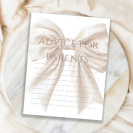 ベージュエレガントバウ赤ちゃんシャワーアドバイス親用