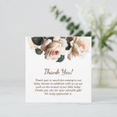 ベージュエレガントバラガールベビーシャワー サンキューカード (スタンド正面)