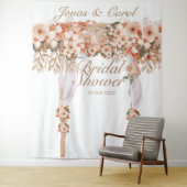 ベージュエレガントバラブライダルシャワーフローラ タペストリー (インサイチュ)