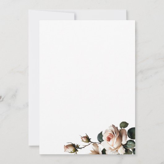 ベージュエレガントバラ園区とシーガールベビーシャワー 招待状