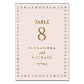 ベージュエレガントピンクパール結婚ズ テーブルナンバー (正面)