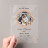 ベージュエレガントフォト結婚式招待状 アクリル招待状 (インサイチュ (ポータブル))