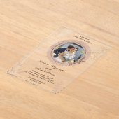 ベージュエレガントフォト結婚式招待状 アクリル招待状 (レイダウン)