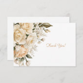 ベージュエレガントフローラブーケフラット ノートカード (正面/裏面)