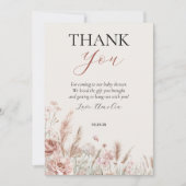 ベージュエレガントフローラベビーイン開花 サンキューカード (正面)