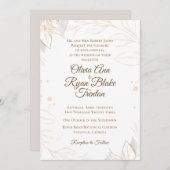 ベージュエレガントフローラ結婚式招待状 招待状 (正面/裏面)