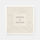 ベージュエレガントブラウン結婚のナプキン スタンダードカクテルナプキン (正面)