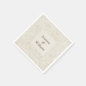 ベージュエレガントブラウン結婚のナプキン スタンダードカクテルナプキン (角)