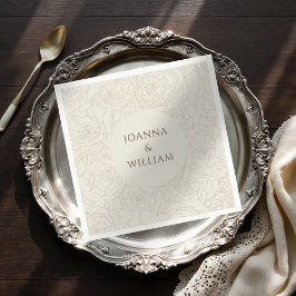 ベージュエレガントブラウン結婚のナプキン スタンダードカクテルナプキン