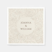 ベージュエレガントブラウン結婚のナプキン スタンダードカクテルナプキン (正面)