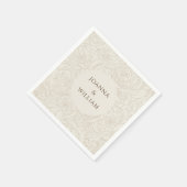 ベージュエレガントブラウン結婚のナプキン スタンダードカクテルナプキン (角)