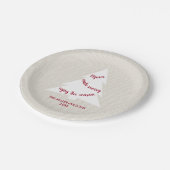 ベージュエレガントブルゴーニュの木の名前クリスマスパーティー ペーパープレート (アングル)