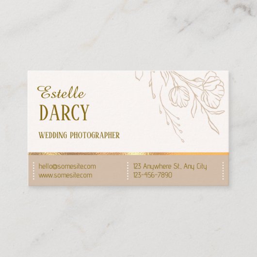 ベージュエレガントプロフェッショナル 名刺 (正面)