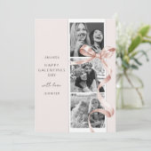 ベージュエレガントボウ3枚フォトガレンティンデイカード シーズンカード (スタンド正面)