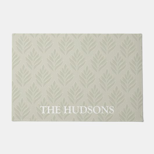 ベージュエレガントボタニカルパタカスタムーン ドアマット (正面)