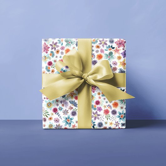 ベージュエレガントボタニカルフローラ野草園 ラッピングペーパー