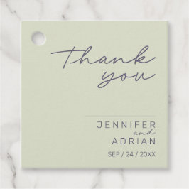 ベージュエレガントミニマルサンキュー結婚式の引き出物ラベル フェイバータグ