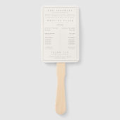 ベージュエレガントミニマル結婚式 プログラム ハンドファン (正面)