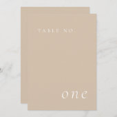 ベージュエレガントミニマル表番号カード 招待状 (正面/裏面)