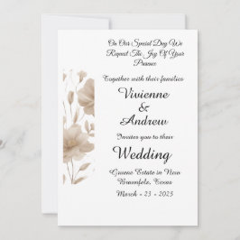 ベージュエレガントモダン結婚式招待状 招待状