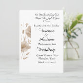 ベージュエレガントモダン結婚式招待状 招待状 (スタンド正面)