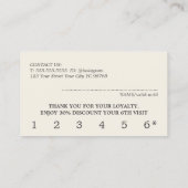 ベージュエレガントライトグレー美しいはっきりしたサロン ロイヤリティカード (裏面)