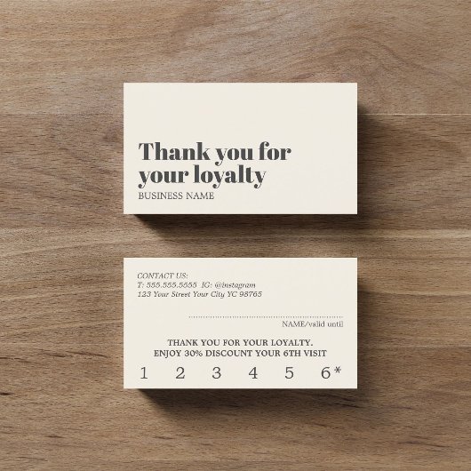 ベージュエレガントライトグレー美しいはっきりしたサロン ロイヤリティカード