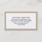 ベージュエレガントリネンプリント名刺 名刺 (裏面)