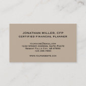 ベージュエレガントリネンプリント名刺 名刺 (裏面)