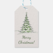 ベージュエレガントリークリスマスギフトラベル ギフトタグ (裏面)