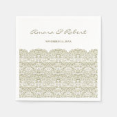 ベージュエレガントレース スタンダードカクテルナプキン (正面)