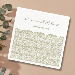 ベージュエレガントレース スタンダードカクテルナプキン