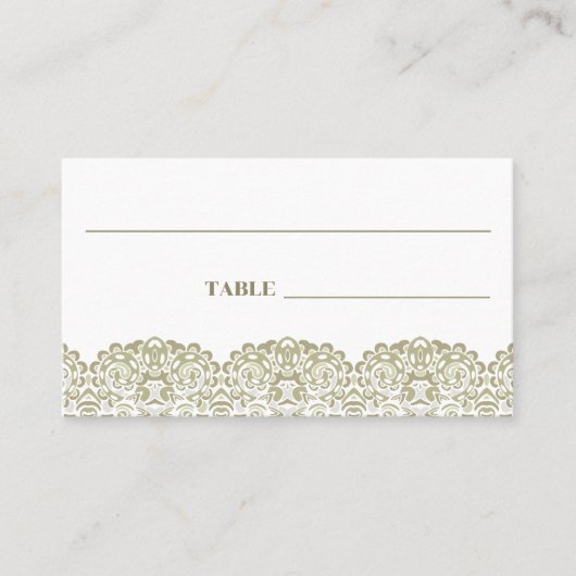 ベージュエレガントレース プレイスカード (正面)