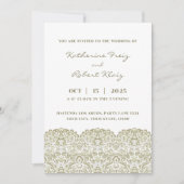 ベージュエレガントレース 招待状 (正面)