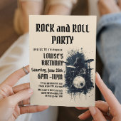 ベージュエレガントロックアンドロールパーティの招待状 招待状