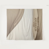 ベージュエレガントンパーニュ金ゴールドウェーブ結婚の背景 タペストリー (正面(横))