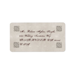 ベージュエレガントヴィンテージウェディング住所 シール