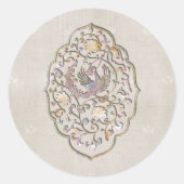 ベージュエレガントヴィンテージウェディング封筒用シール ラウンドシール (正面)