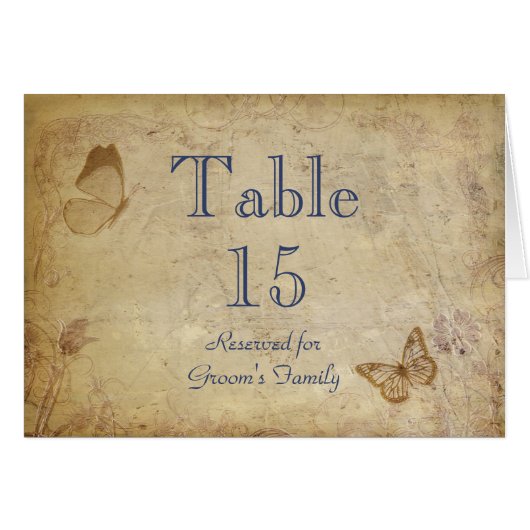 ベージュエレガントヴィンテージテーブル座席名カード (正面横)
