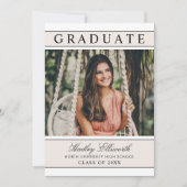 ベージュエレガント写真卒業 招待状 (正面)