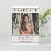 ベージュエレガント写真卒業 招待状 (スタンド正面)