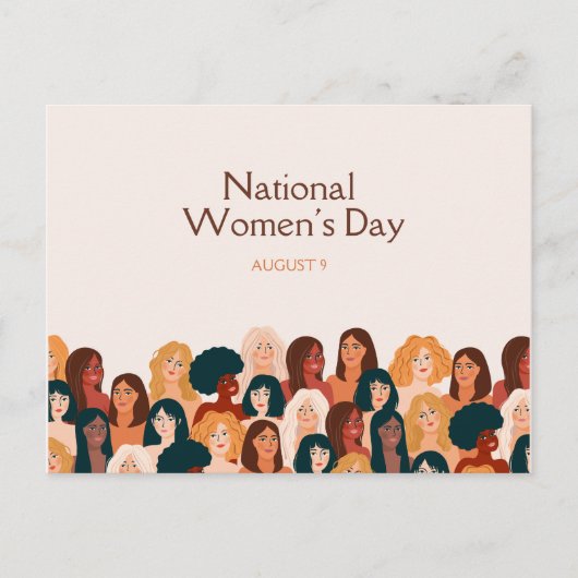 ベージュエレガント国民女子デー ポストカード (正面)