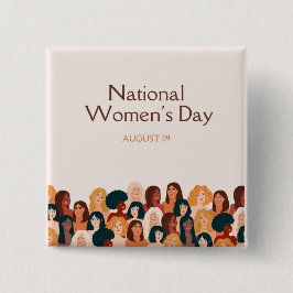 ベージュエレガント国民女子デー 缶バッジ